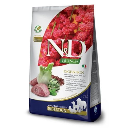 N&D Quinoa Digestion Bárány & Édeskömény Száraz Kutyatáp Közepes és Nagytestű Felnőtt Kutyáknak 7kg - Gabonamentes, Hipoallergén, Magas Emészthetőségű, Érzékeny Emésztésű Kutyáknak