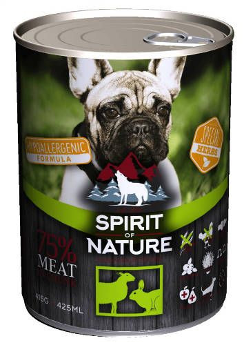 Spirit of Nature Dog Konzerv Bárányhússal és Nyúlhússal 6x800g - Gabonamentes, Természetes Összetevőkkel Érzékeny Emésztésű Kutyáknak