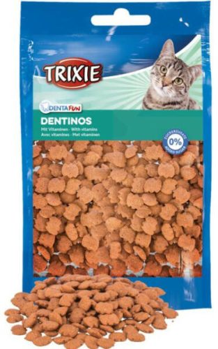 Trixie Denta Fun Dentinos Vitaminos Jutalomfalat Macskáknak 50g - Fogtisztító Hatású, Cukormentes Snack