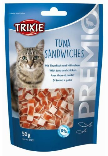 Trixie Premio Tonhal Darabok 50g - Gluténmentes, Hozzáadott Cukor Nélküli Jutalomfalat Macskáknak